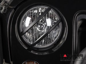 Jeep Wrangler JK Pivotal Headlight Euro Guards - Black